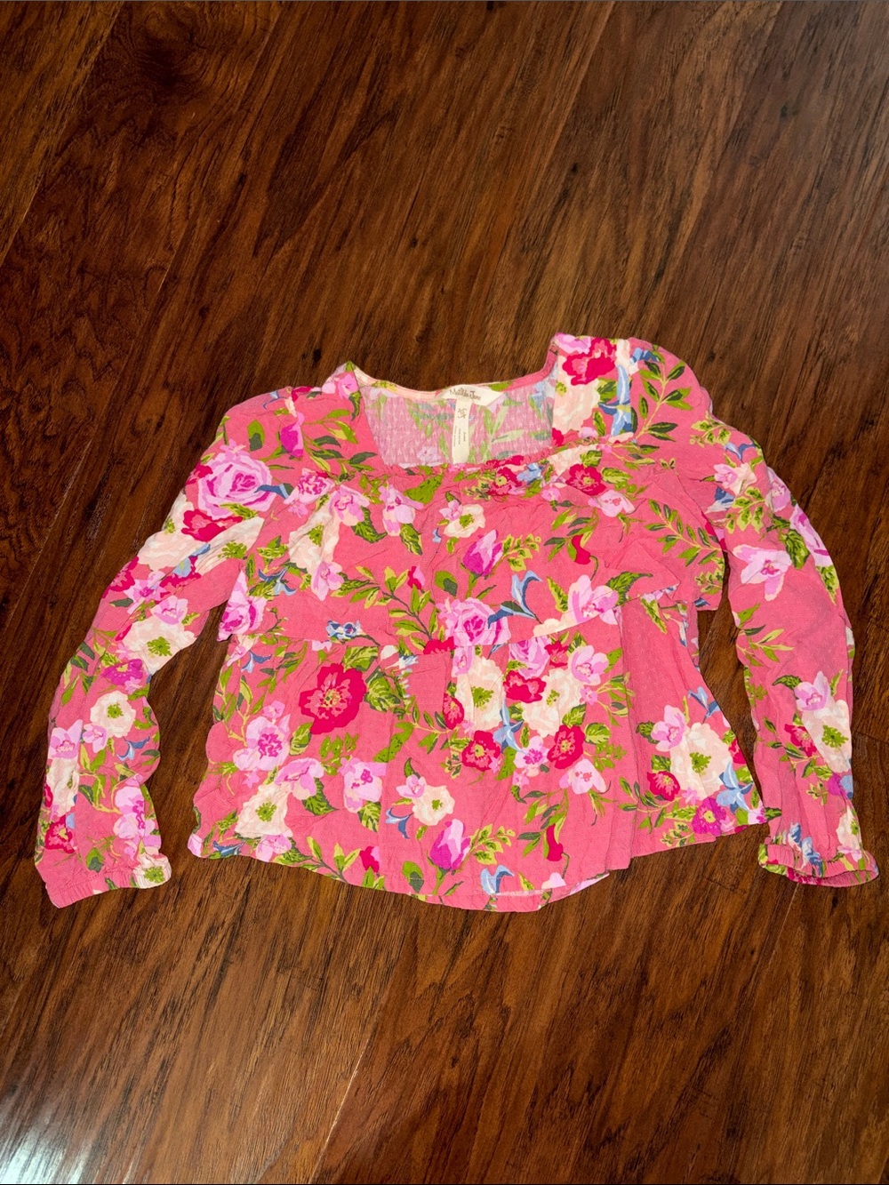 Matilda Jane Girls Pink Floral Long Sleeve Top Size 10